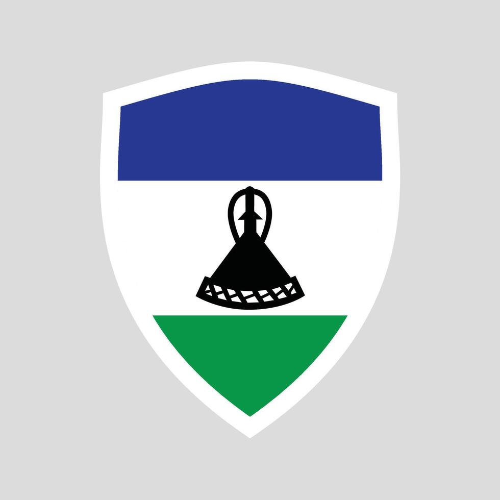 Lesotho Flag in Shield Shape Frame vector