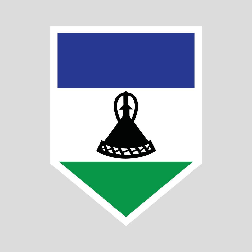 Lesotho Flag in Shield Shape Frame vector