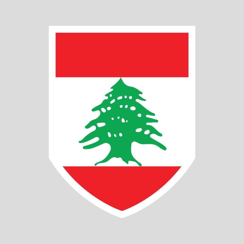 Lebanon Flag in Shield Shape Frame vector