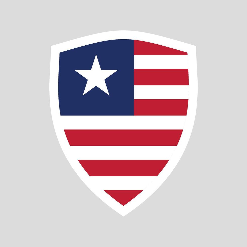 Liberia Flag in Shield Shape Frame vector