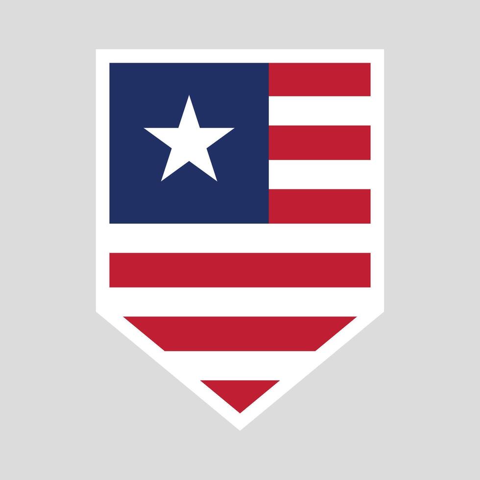 Liberia Flag in Shield Shape Frame vector