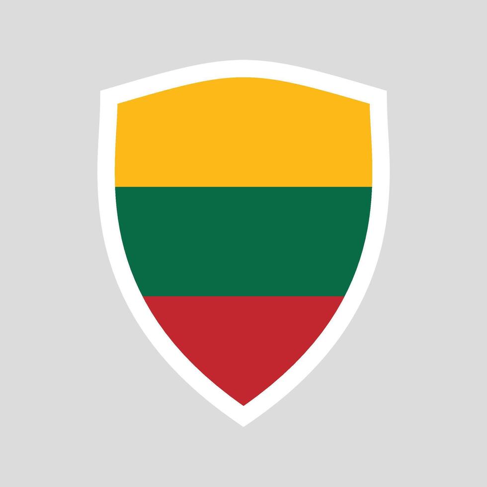 Lithuania Flag in Shield Shape Frame vector