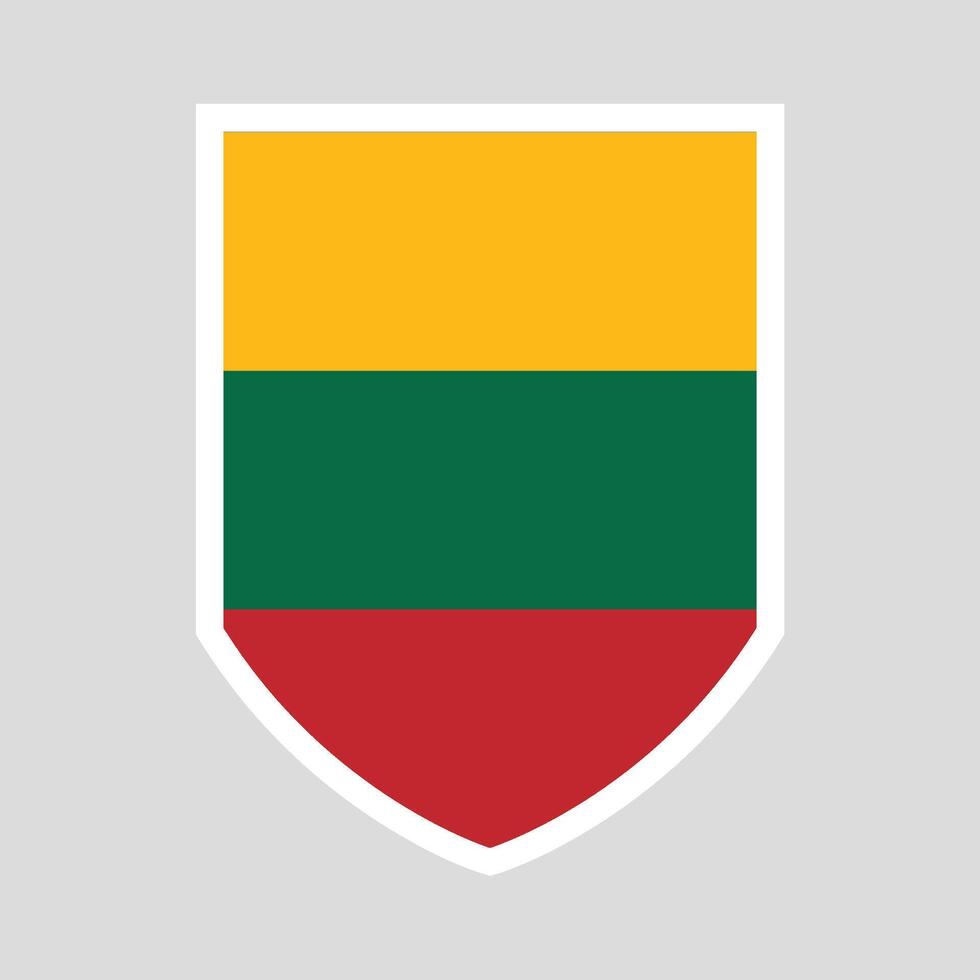 Lithuania Flag in Shield Shape Frame vector