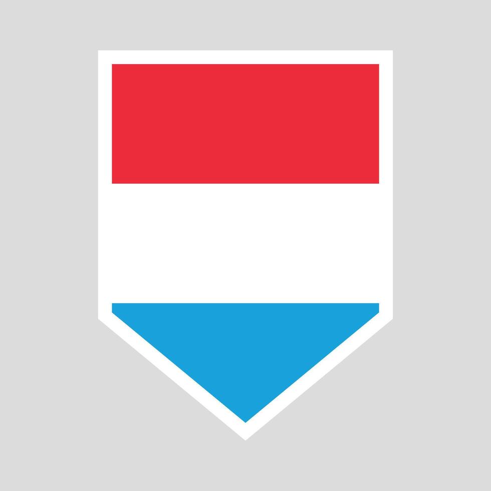 Luxembourg Flag in Shield Shape Frame vector