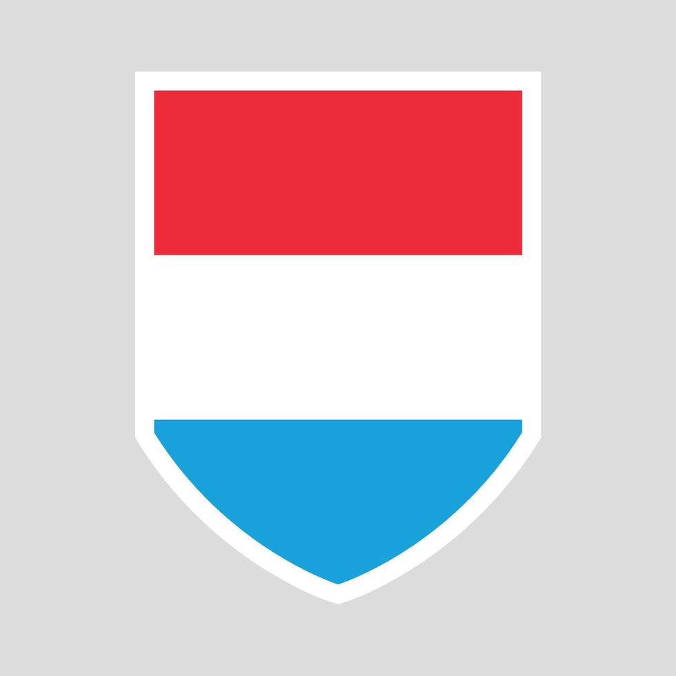 Luxembourg Flag in Shield Shape Frame vector