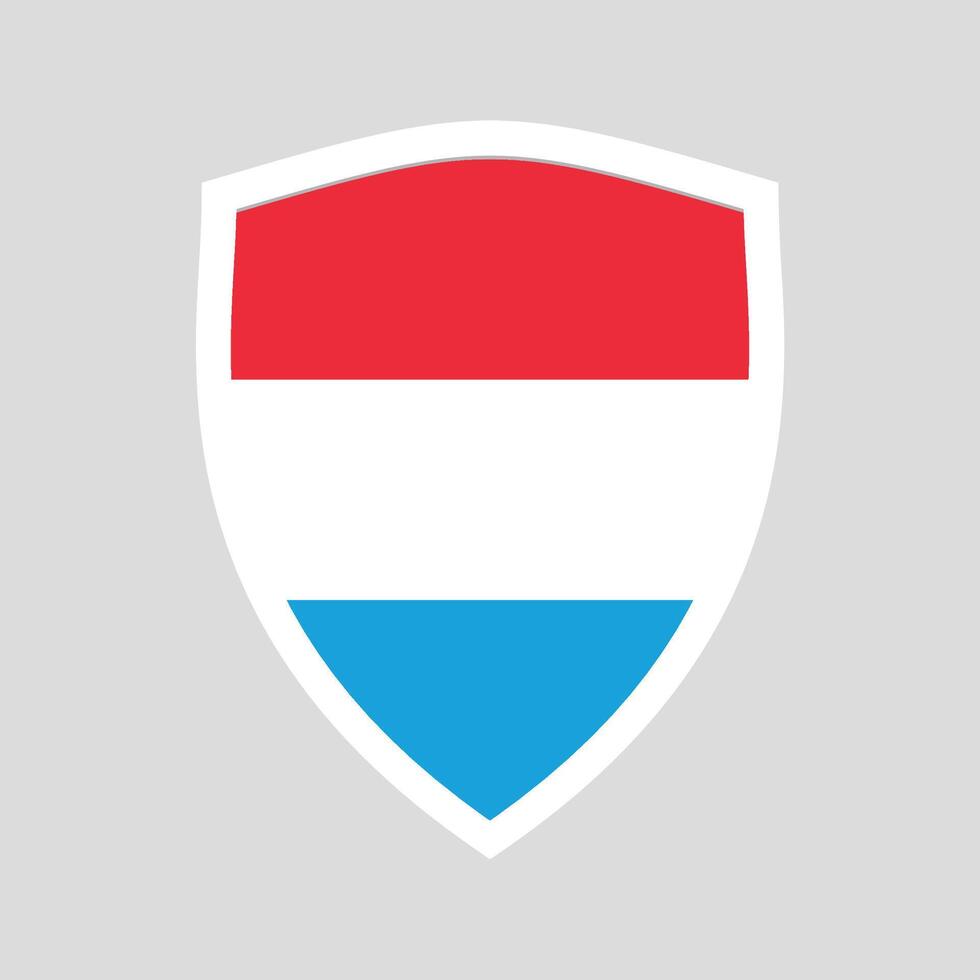 Luxembourg Flag in Shield Shape Frame vector
