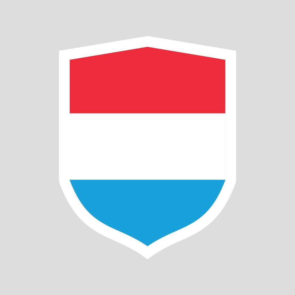Luxembourg Flag in Shield Shape Frame vector