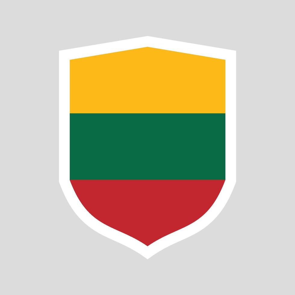 Lithuania Flag in Shield Shape Frame vector