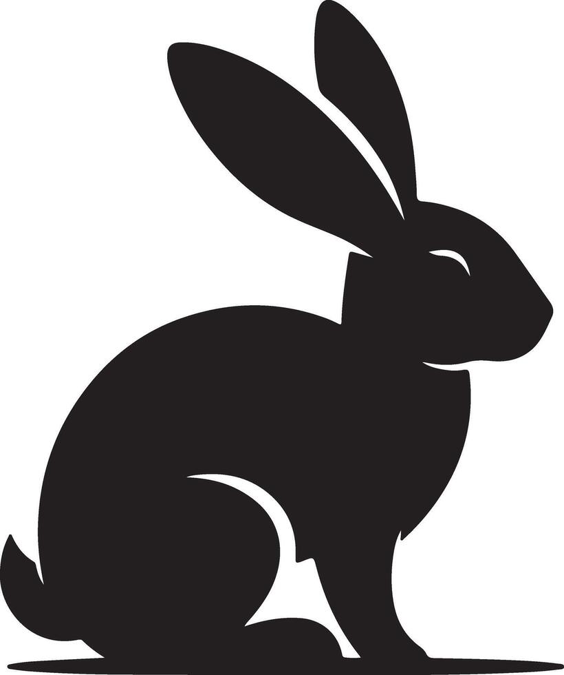 rabbit silhouettes on white background vector
