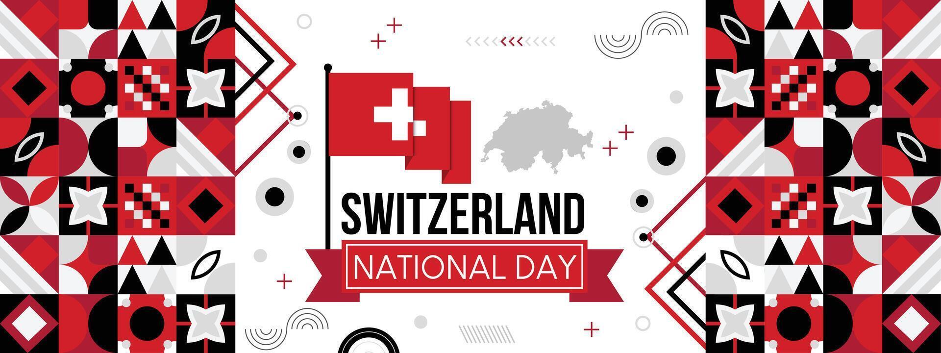 Switzerland national day banner , Happy holiday. creative independence day banner, Poster, card, banner, template, for Celebrate annual vector
