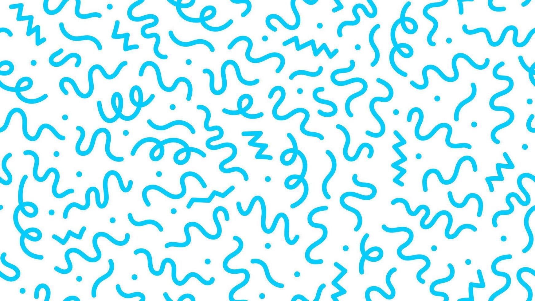 Blue squiggle line pattern, seamless background vector