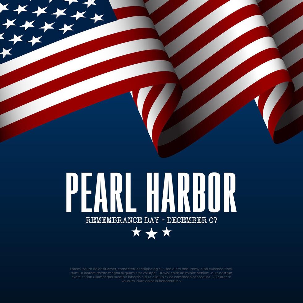 National Pearl Harbor Remembrance Day December 7 background Illustration vector