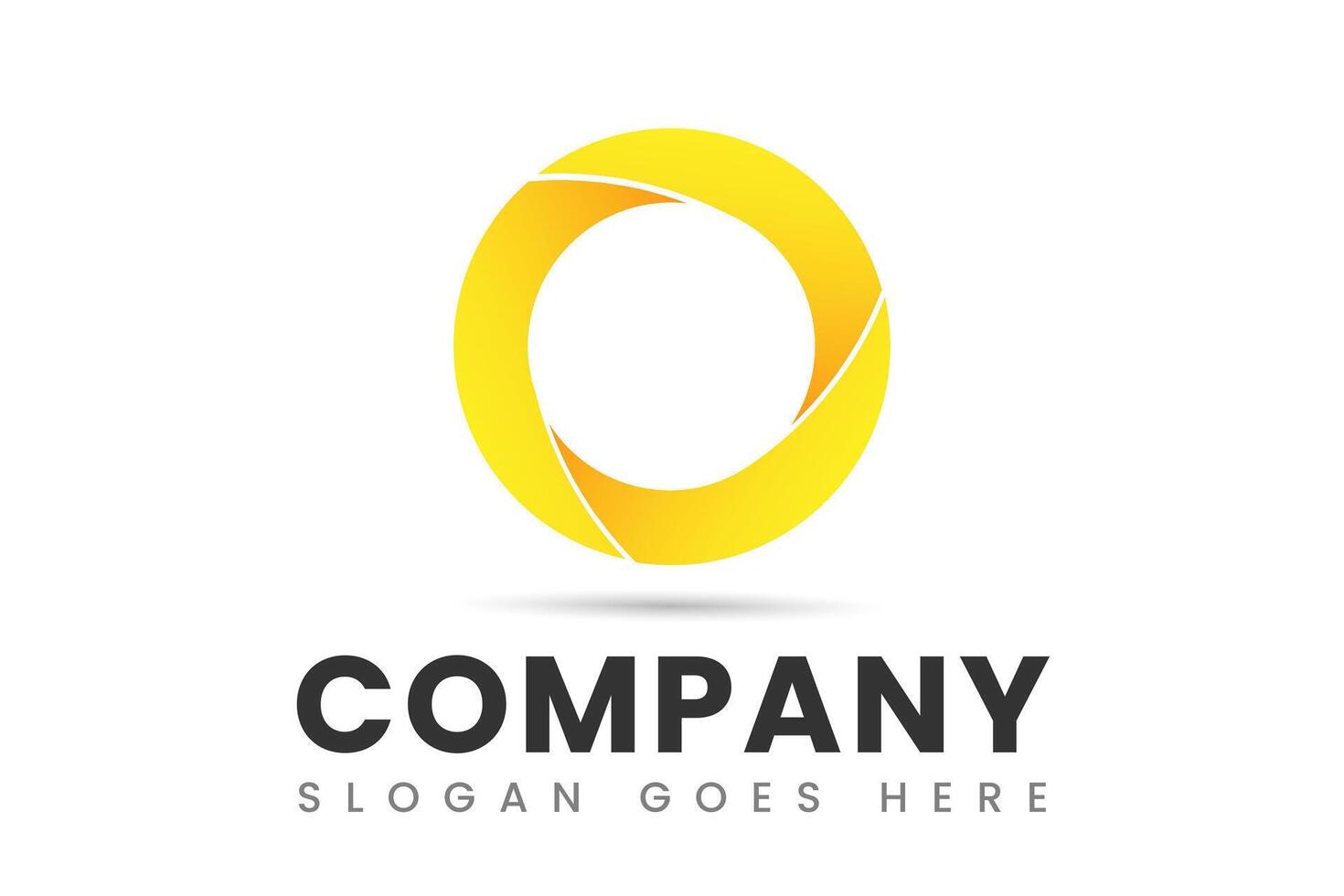Circle O Logo Design 3D vector