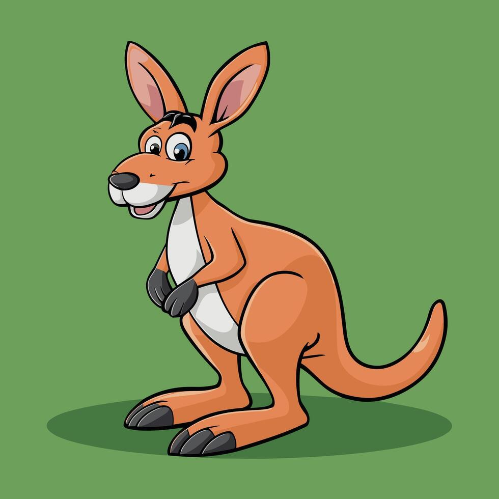 flat Illustration Of Cartoon Kangaroo white background vector