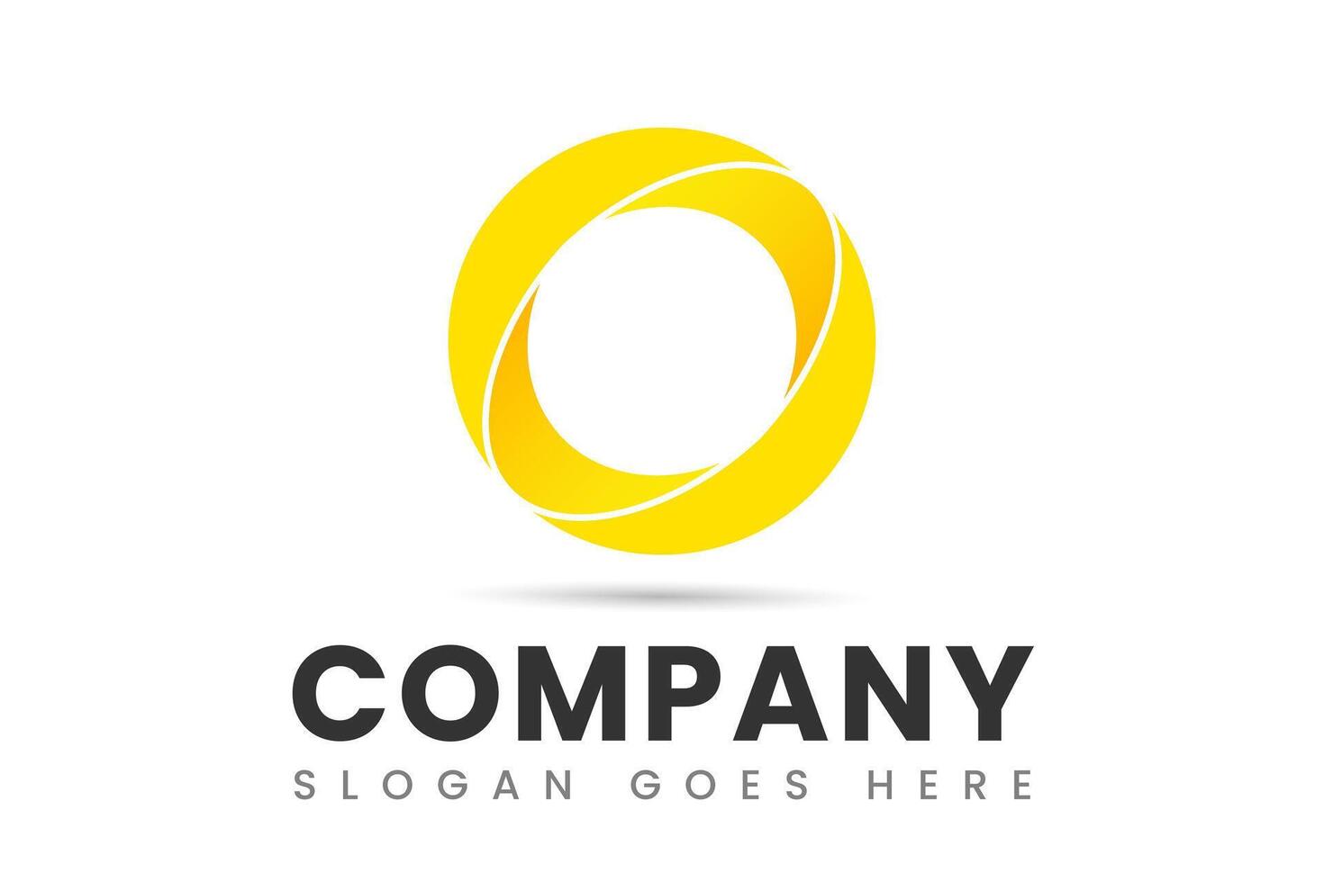 Circle O Logo Design 3D vector