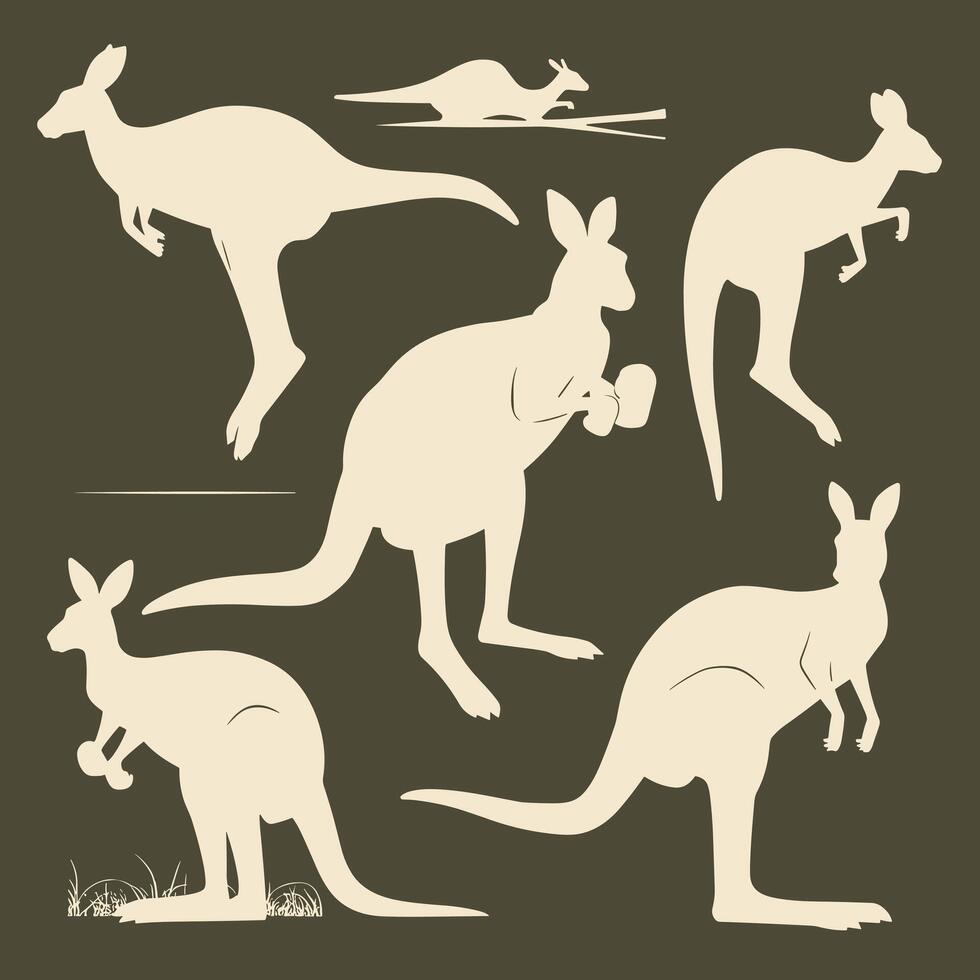 flat Illustration Of Cartoon Kangaroo white background vector