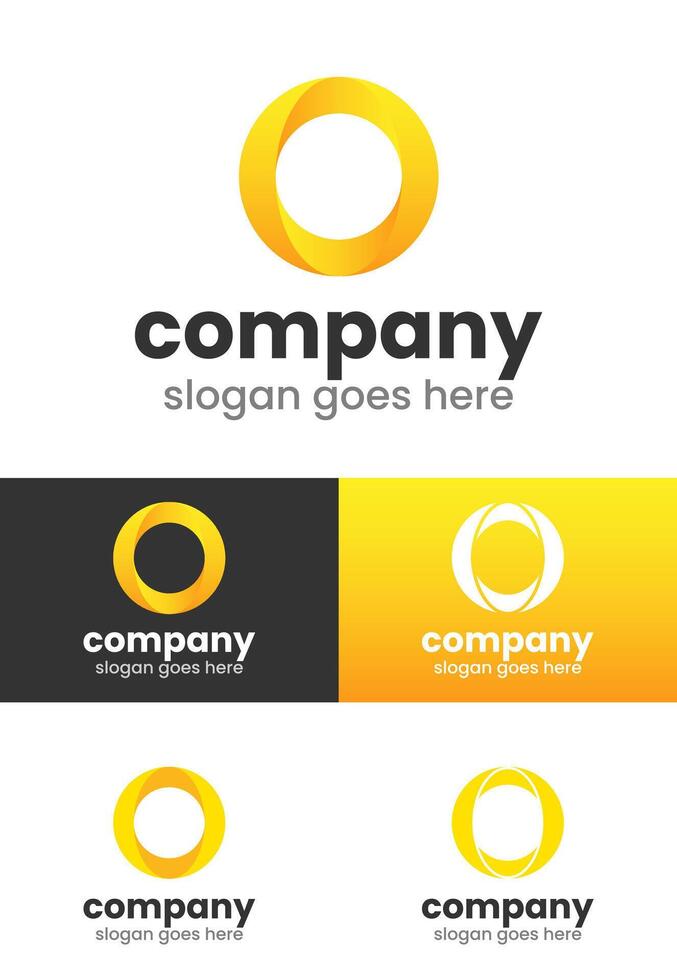 Circle O Logo Design 3D vector