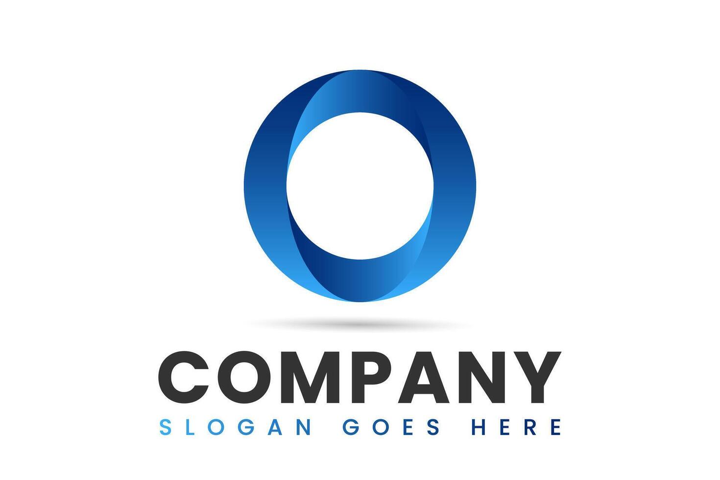 Blue Circle O Logo Design 3D vector