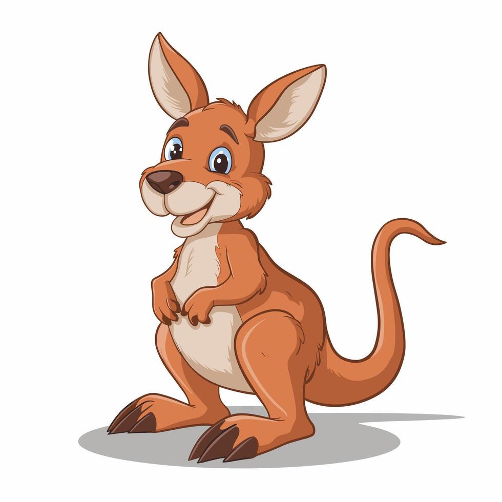 flat Illustration Of Cartoon Kangaroo white background vector