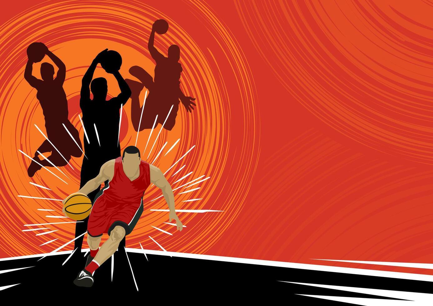 baloncesto atleta silueta diseño ilustración Arte vector