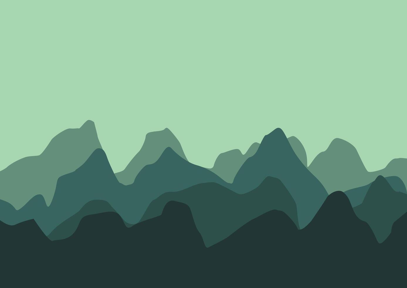 Landscape with mountains. Illustration in flat style. vector