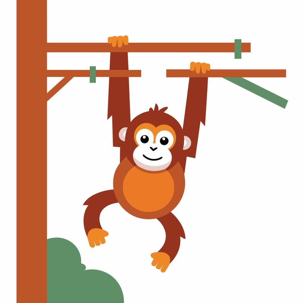 Orangutan illustration on White Background vector