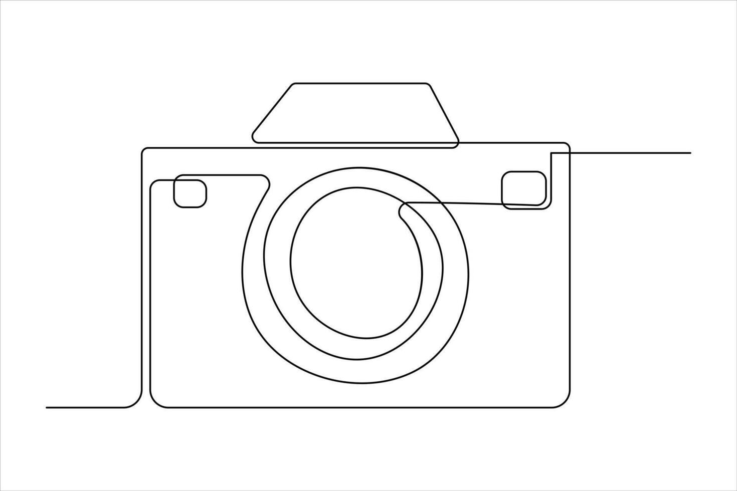 continuous single line drawing Line art of retro photo camera icon illustration vector