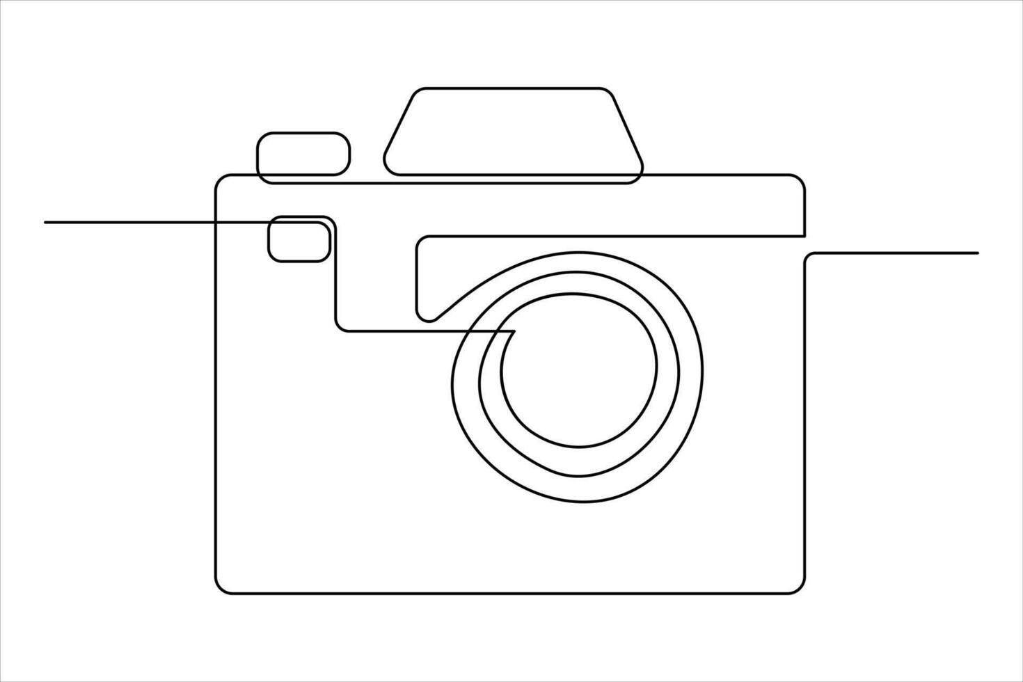 continuous single line drawing Line art of retro photo camera icon illustration vector