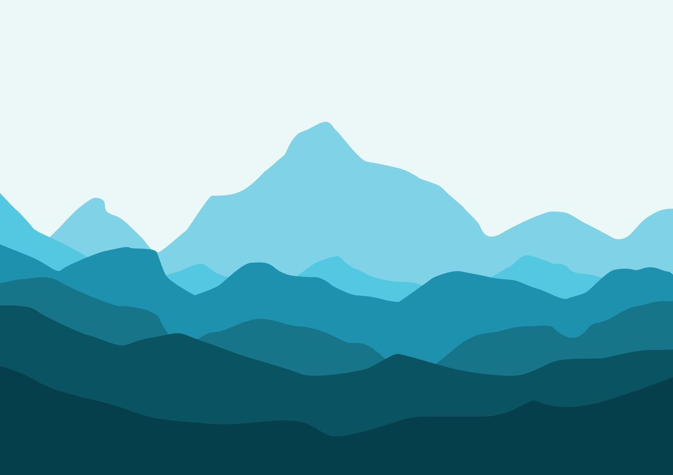 Landscape with mountains. Illustration in flat style. vector