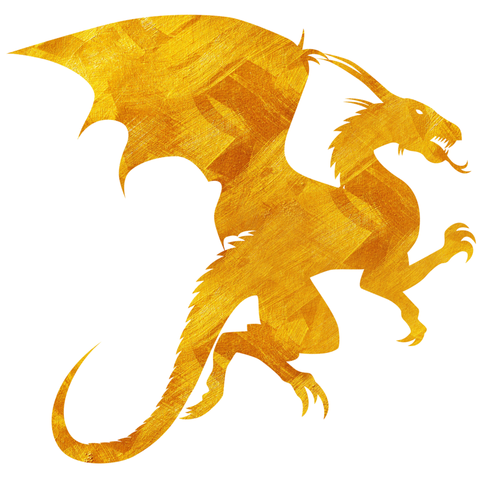 Gold Dragon Illustration png