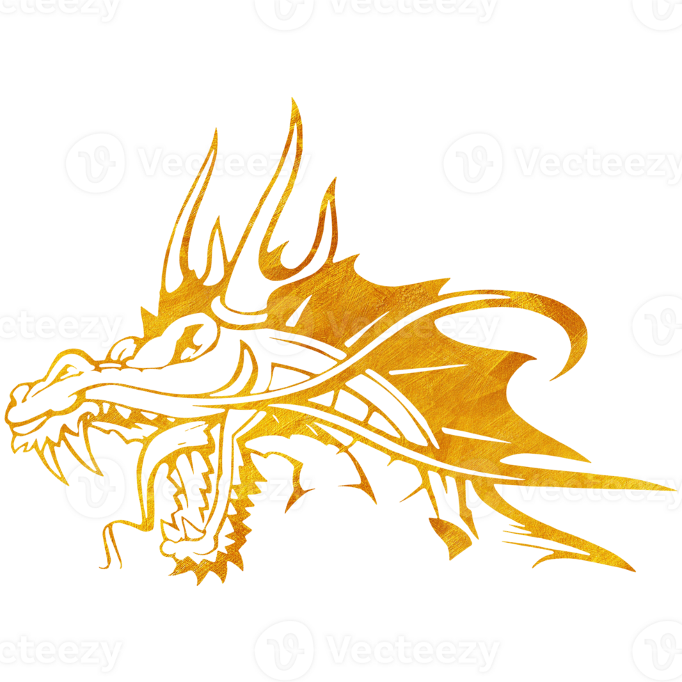 Gold Dragon Illustration png