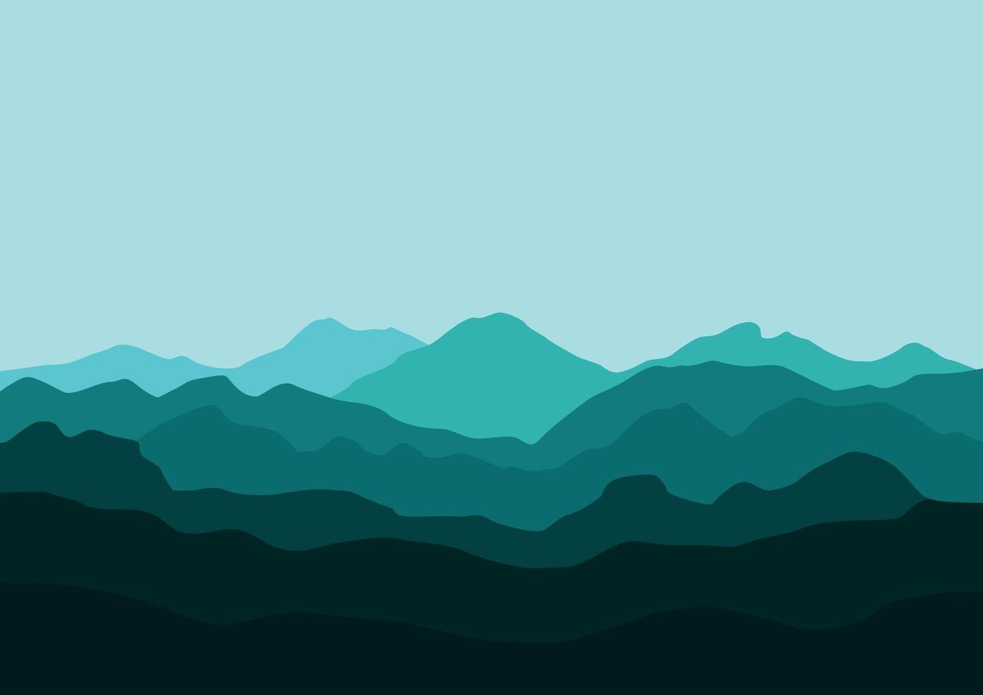 Landscape with mountains. Illustration in flat style. vector