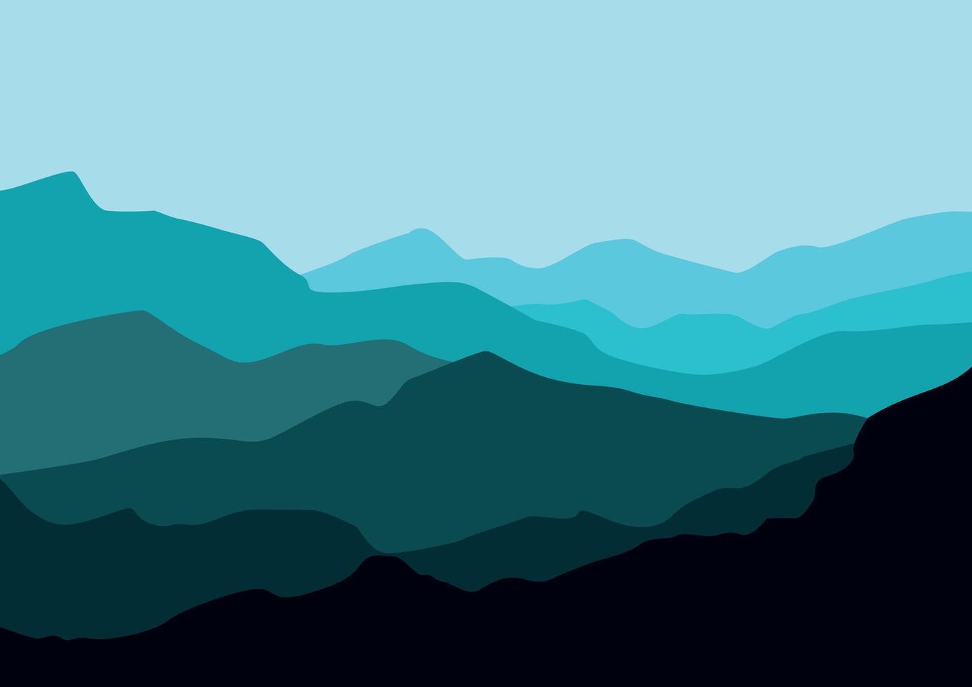 Landscape with mountains. Illustration in flat style. vector