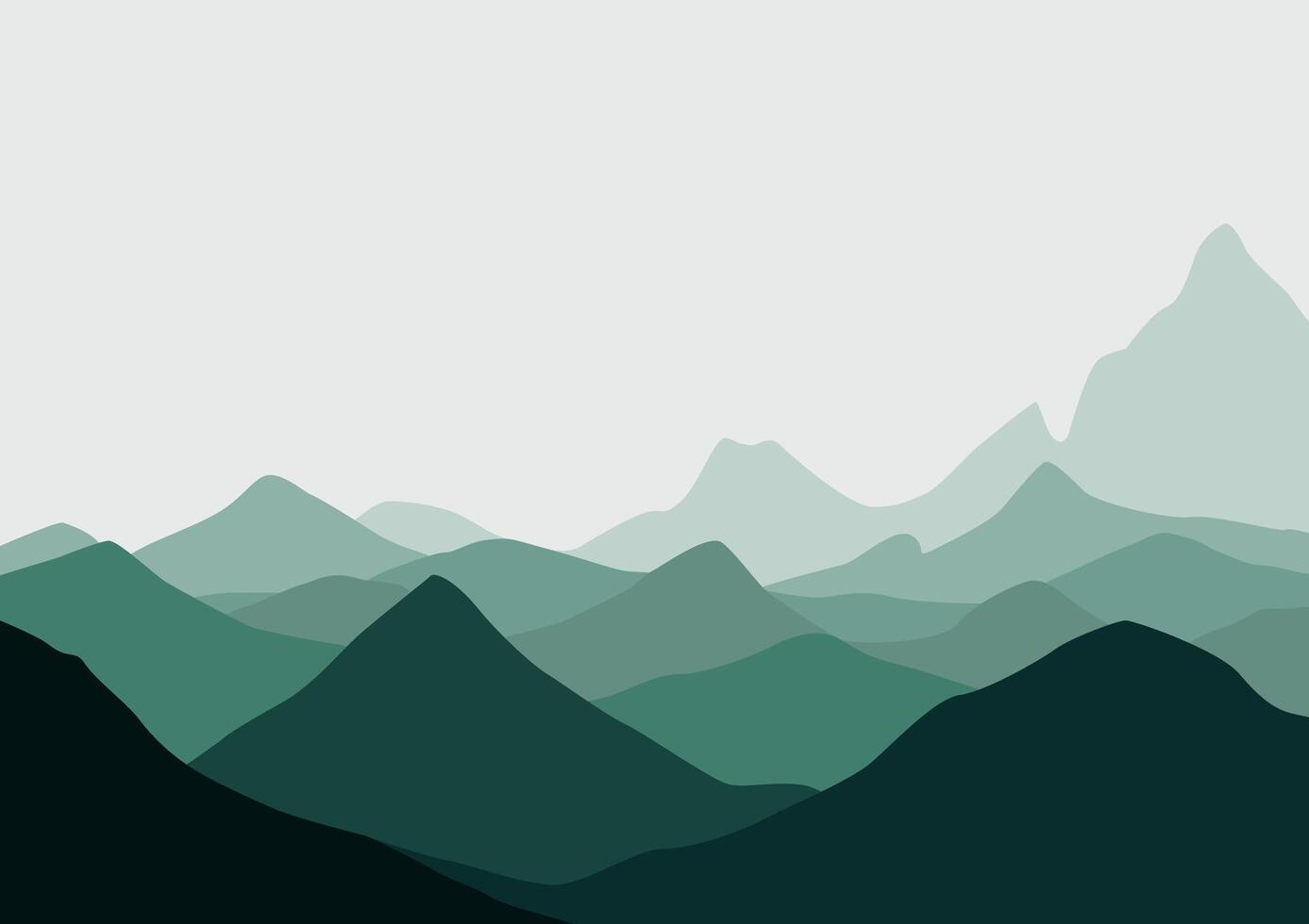 paisaje con montañas. ilustración en plano estilo. vector