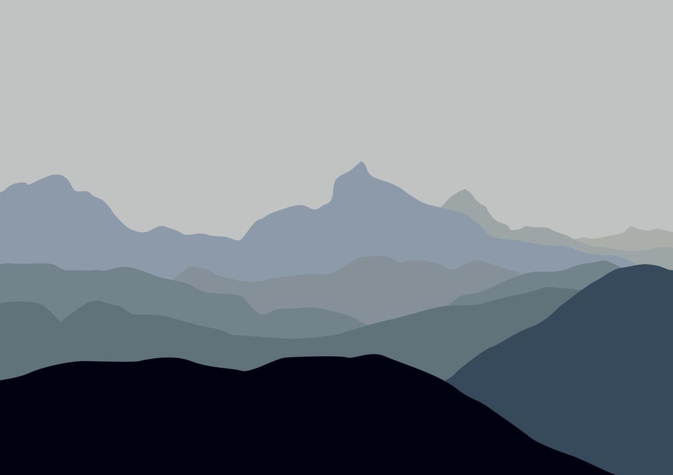 Landscape with mountains. Illustration in flat style. vector