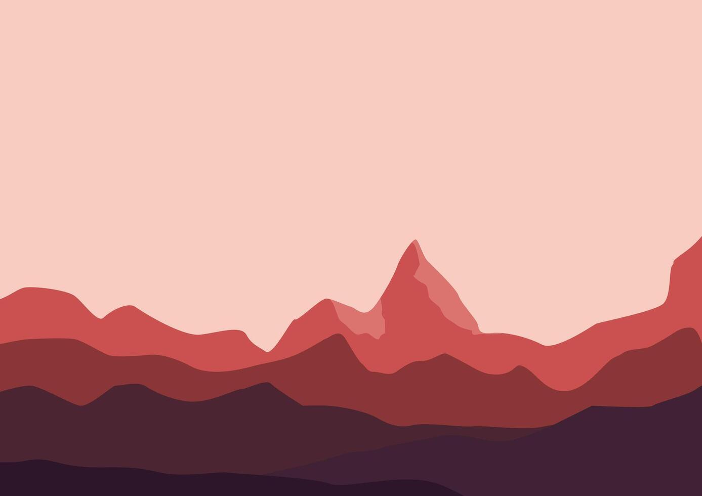 Landscape with mountains. Illustration in flat style. vector