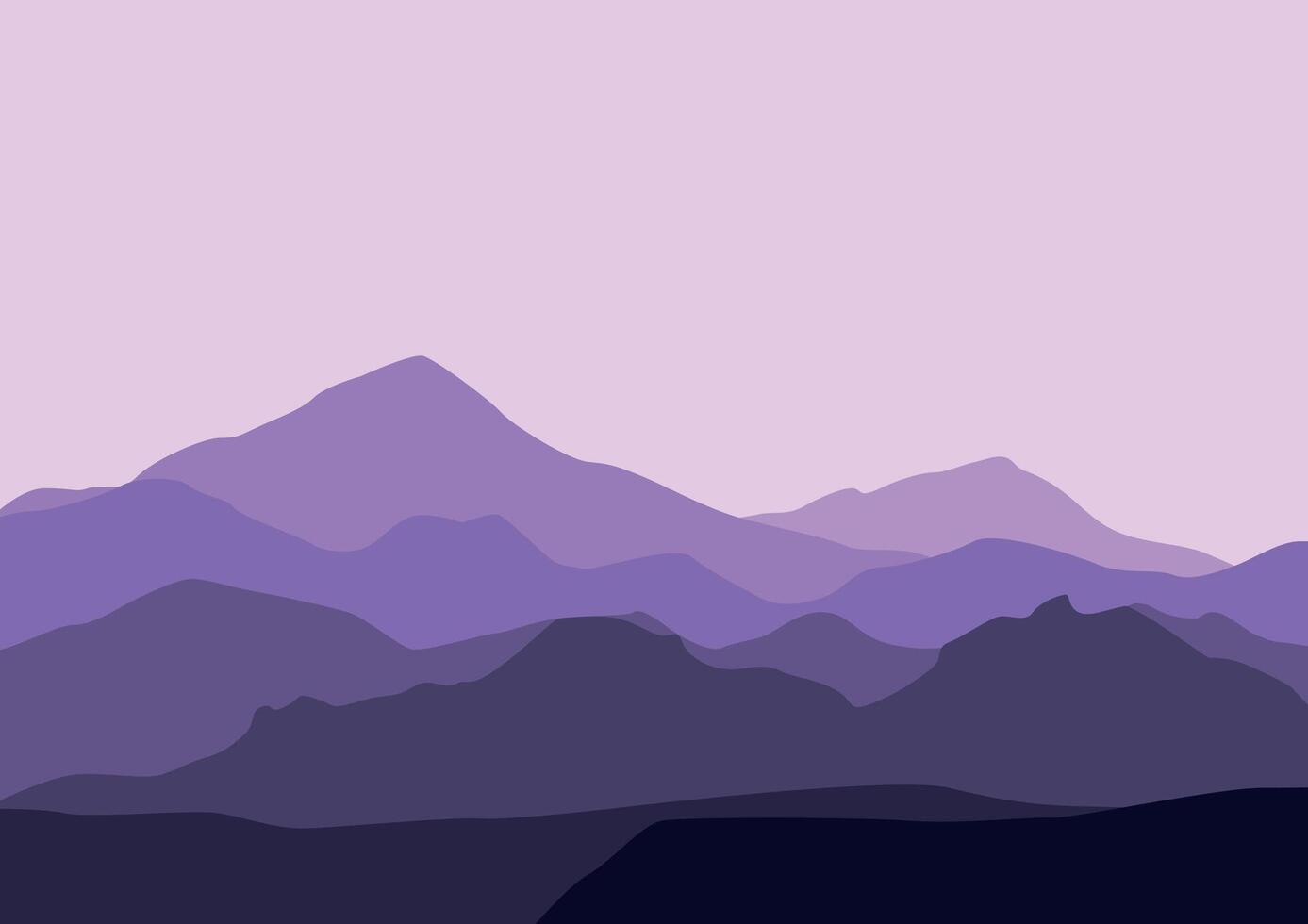 Landscape with mountains. Illustration in flat style. vector