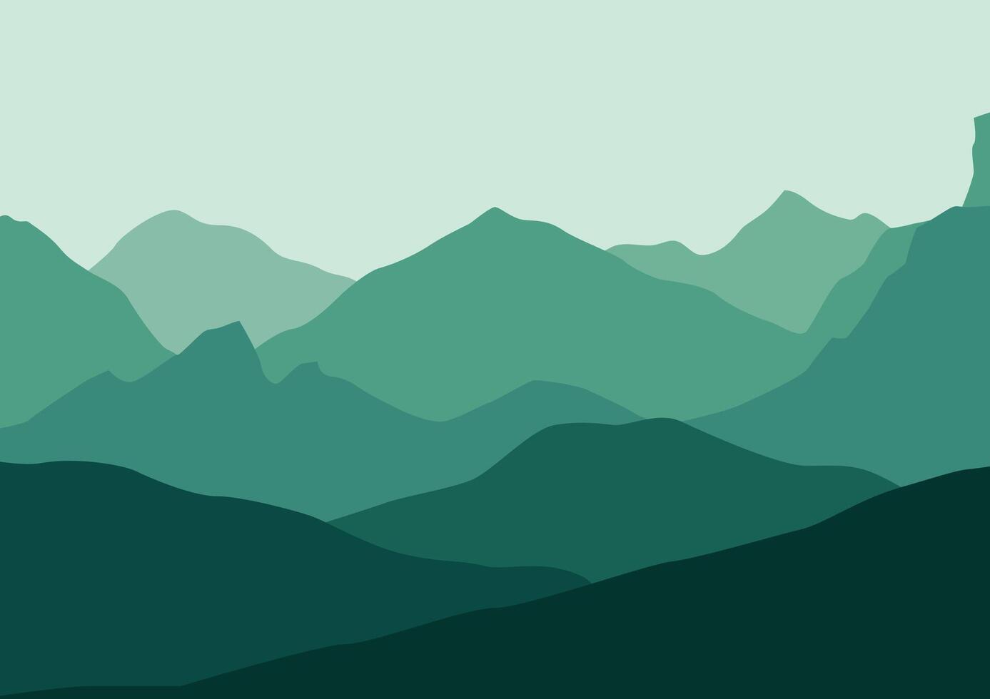 Landscape with mountains. Illustration in flat style. vector