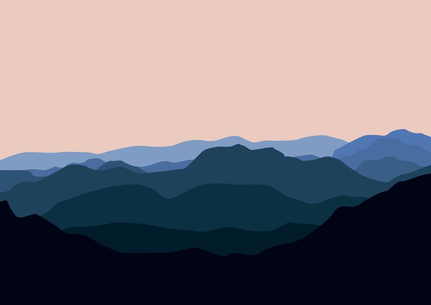 Landscape with mountains. Illustration in flat style. vector