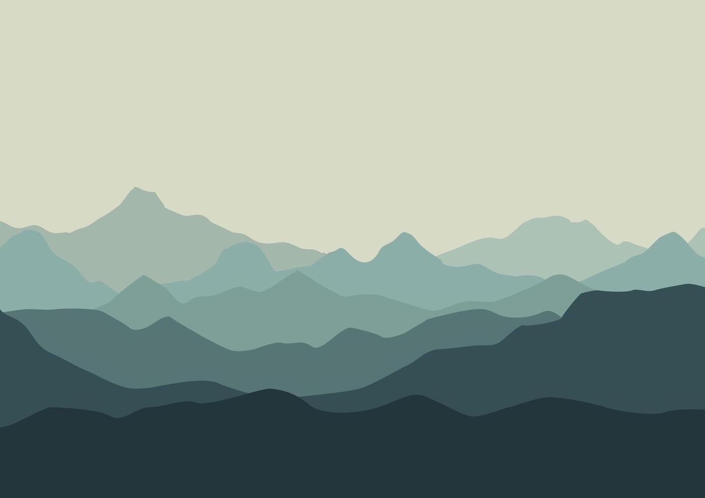 Landscape with mountains. Illustration in flat style. vector