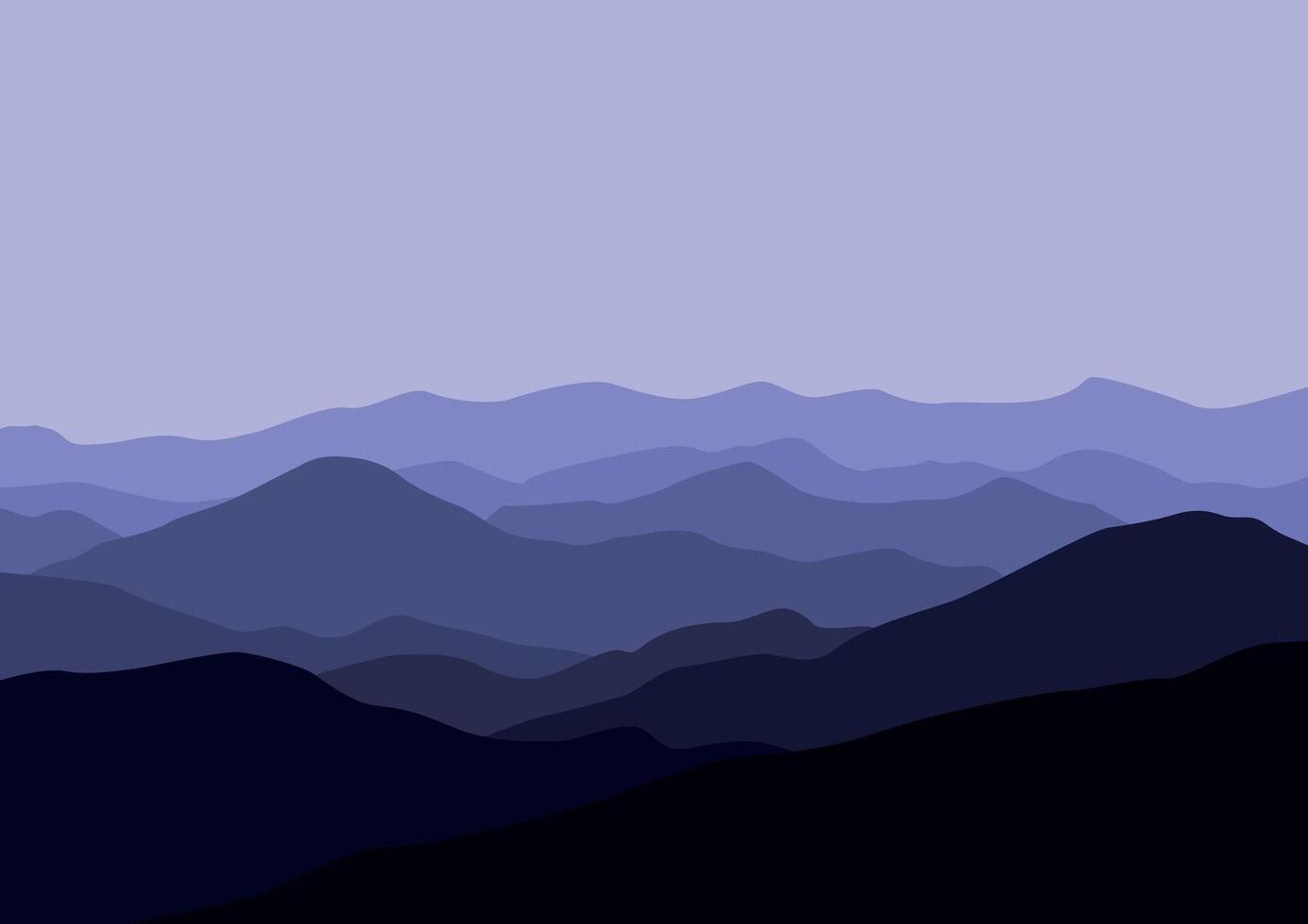 Landscape with mountains. Illustration in flat style. vector