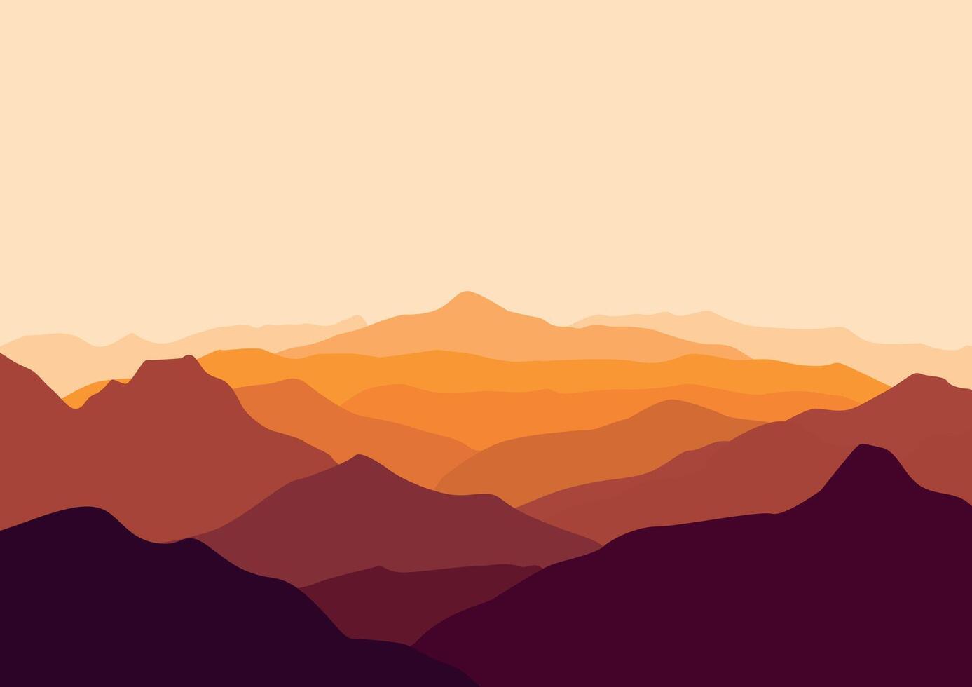 Landscape with mountains. Illustration in flat style. vector