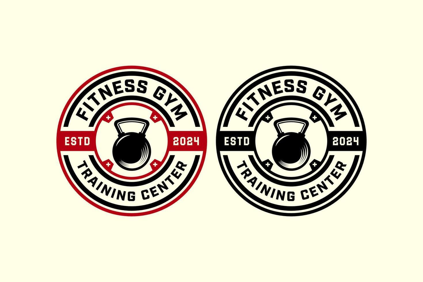 kettle bell logo design for bodybuilding, powerlifting, weightlifting, fitness and gym club vector