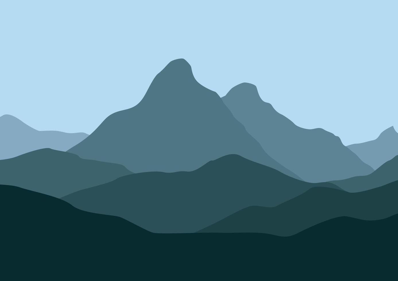 Landscape with mountains. Illustration in flat style. vector