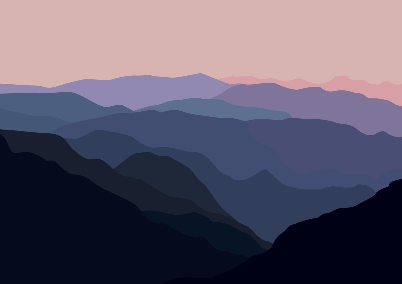 Landscape with mountains. Illustration in flat style. vector