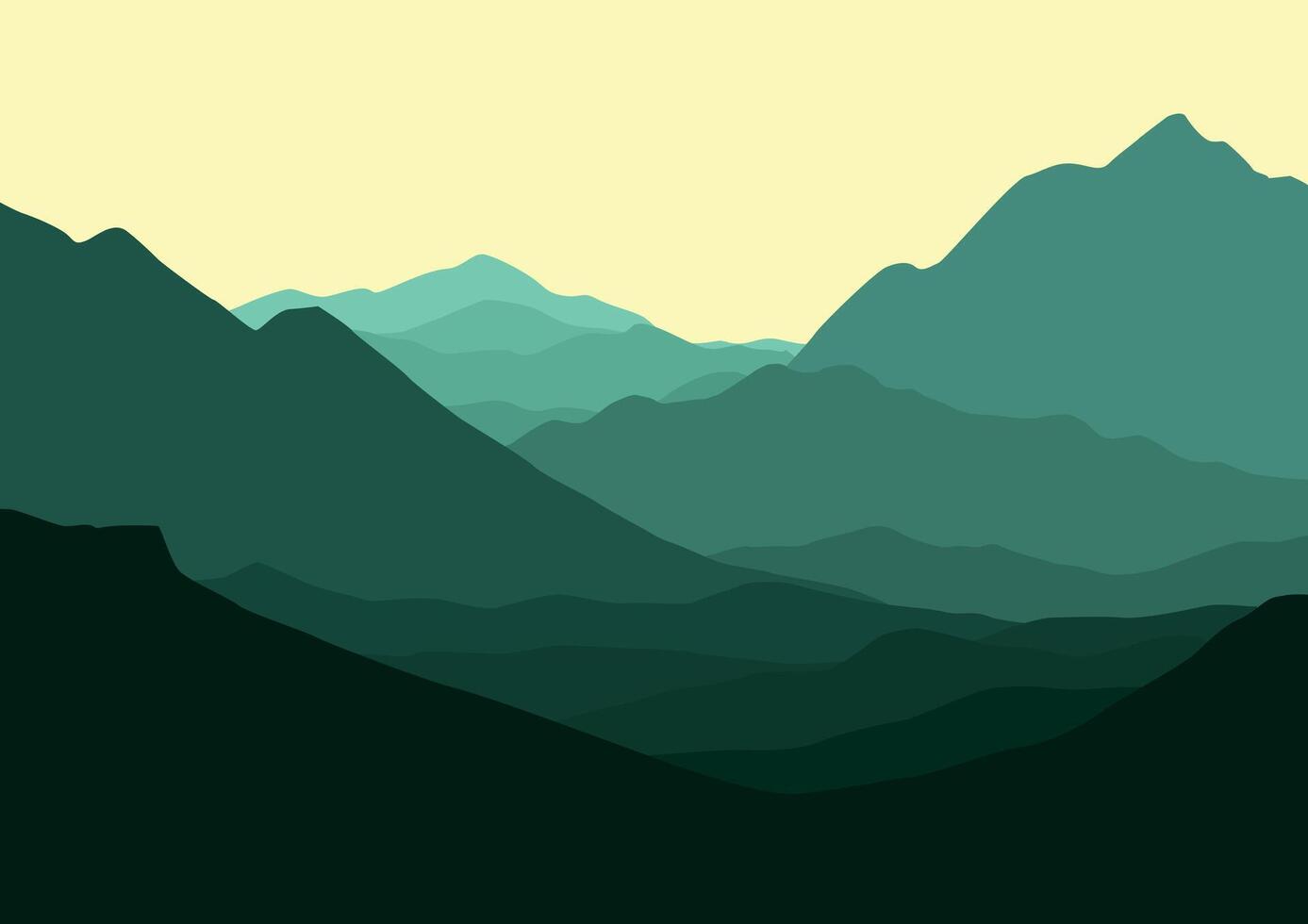 paisaje con montañas. ilustración en plano estilo. vector