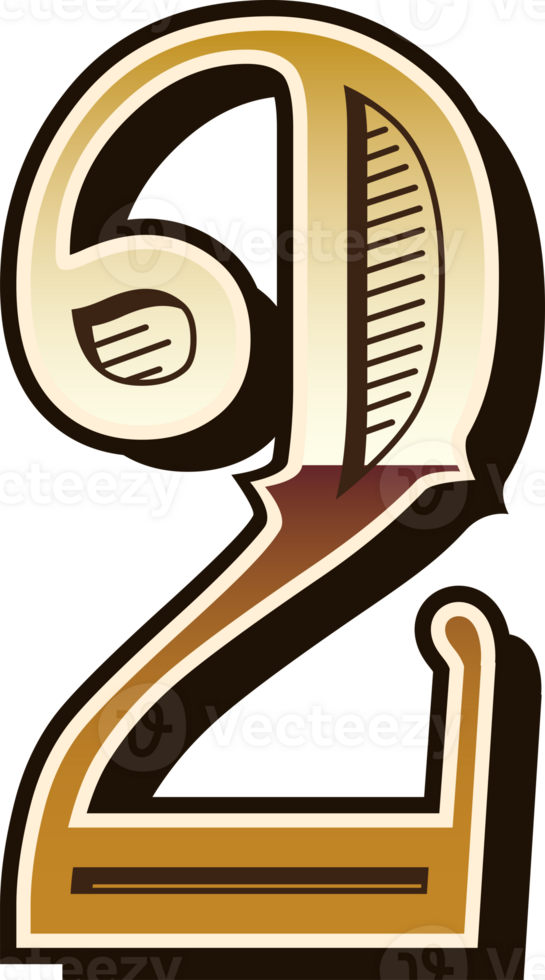 western gradient alphabet letters vintage numbers png