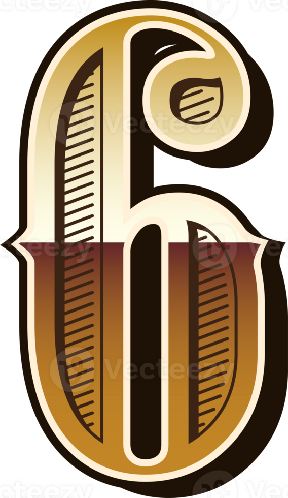 western gradient alphabet letters vintage numbers png