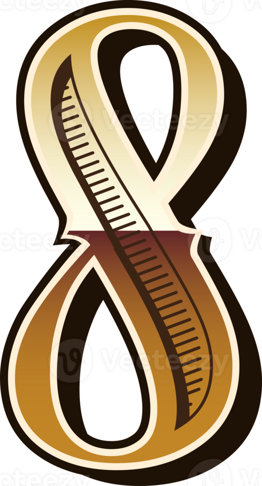western gradient alphabet letters vintage numbers png