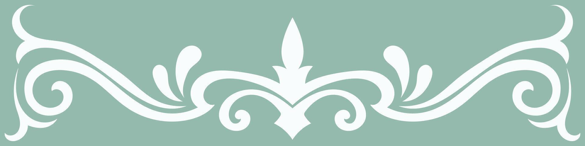 white vintage border on a green background Elements for decorating cards vector